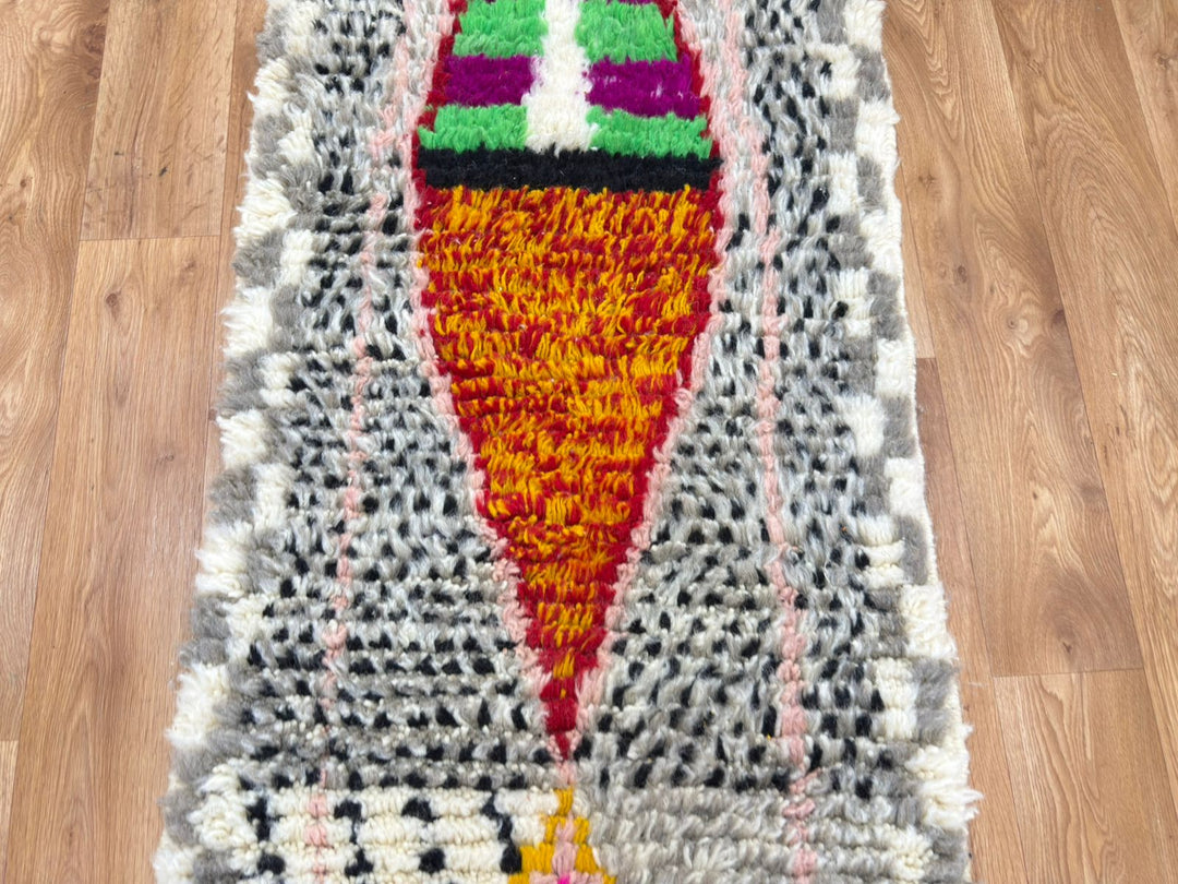 Azilal Moroccan Runner Rug – Handmade Wool Berber Carpet