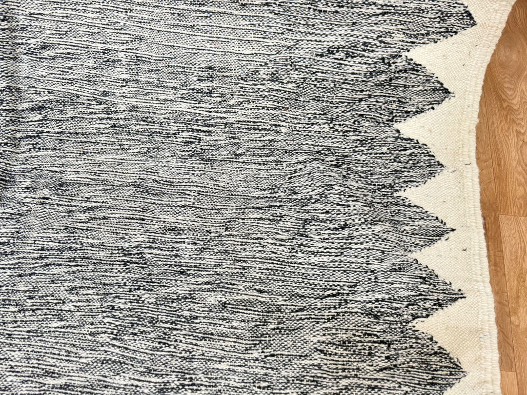 Flatweave Moroccan Rug – Dark Grey &amp; Cream moroccan kilim rugs