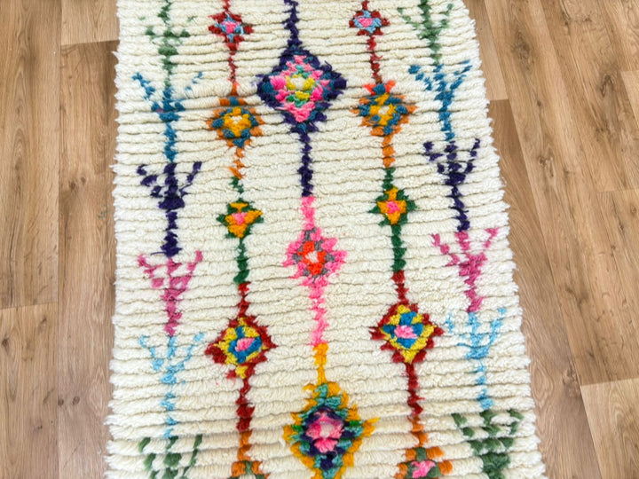 Colorful Moroccan Runner Rug – Handmade Wool Berber Carpet