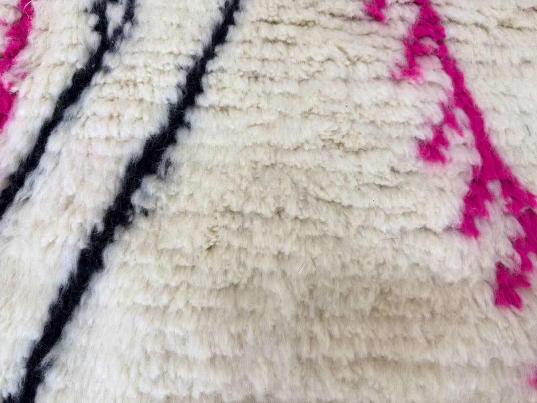 Beni Ourain Moroccan Rug – Handmade Wool Carpet with Colorful Diamonds