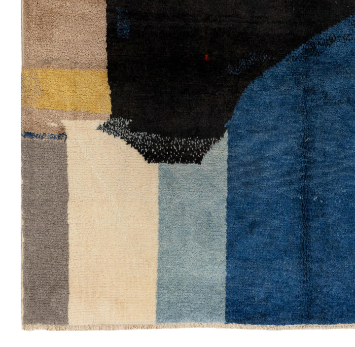 Abstract Modern Beni Mrirt Rug – Handwoven Moroccan Wool Art Piece