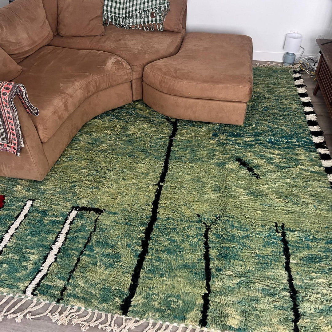 Green Moroccan Rug – Handmade Wool Berber Carpet
