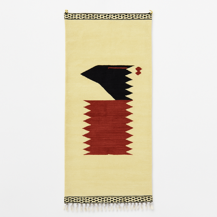 Black and red Moroccan runner rug with geometric Berber design, handmade wool hallway carpet with tribal motifs