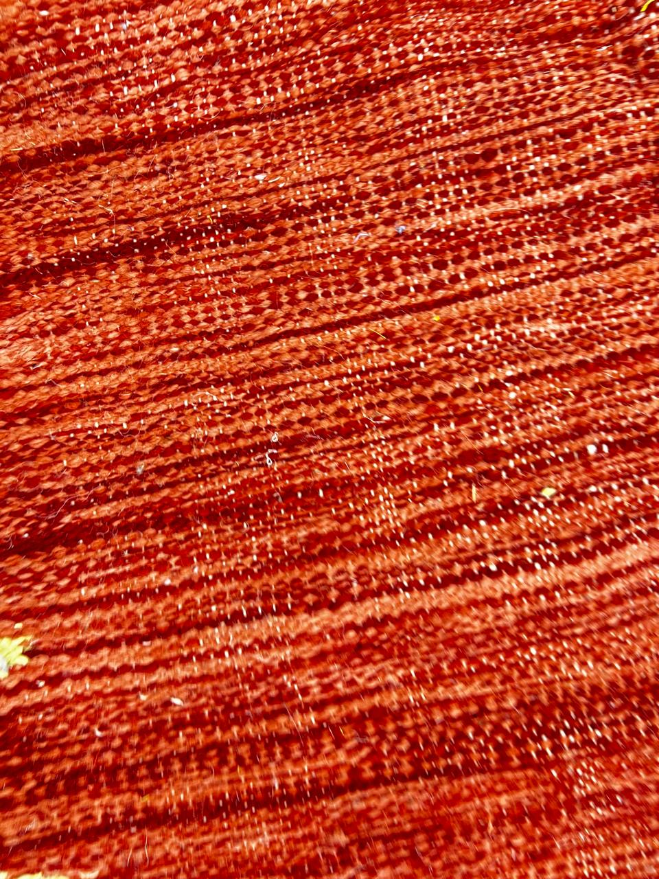 Black and red Moroccan runner rug with geometric Berber design, handmade wool hallway carpet with tribal motifs