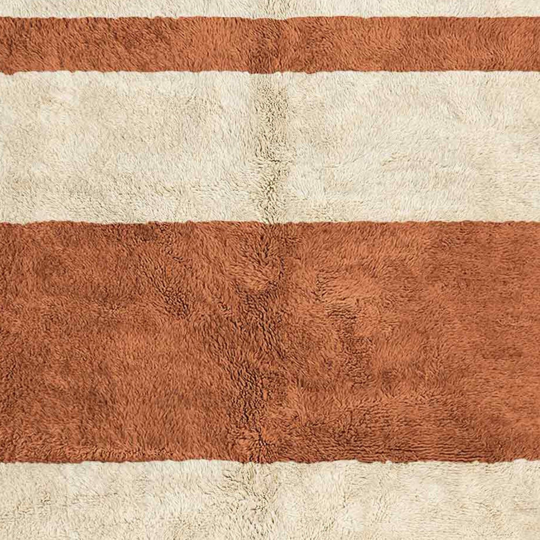 Terracotta & Cream Geometric Moroccan Wool Rug