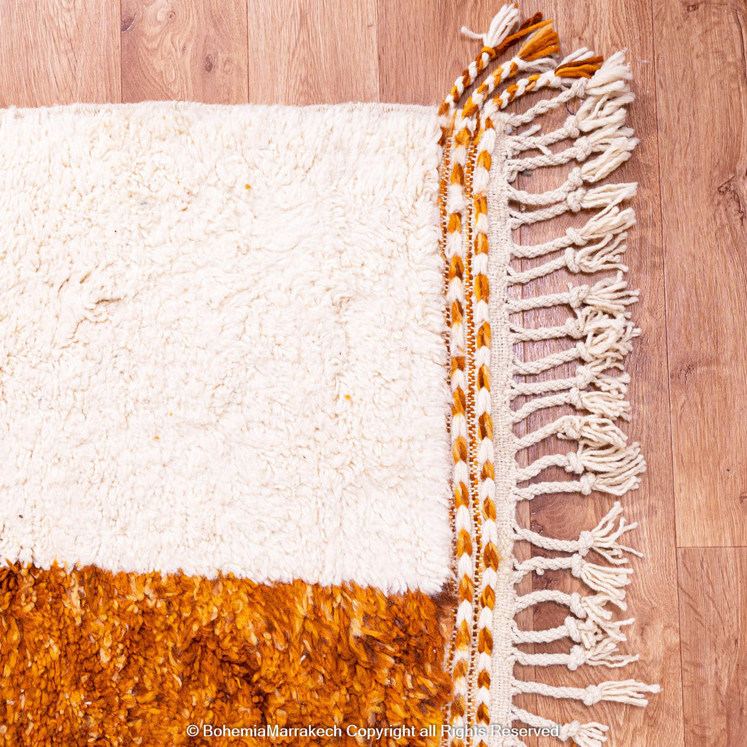 Burnt Orange Moroccan Rug – Handmade Wool Beni Ourain Carpet