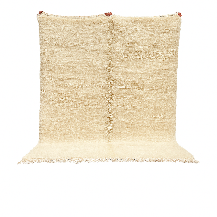Cream Moroccan Wool Rug – Minimalist Handmade Beni Ourain Carpet