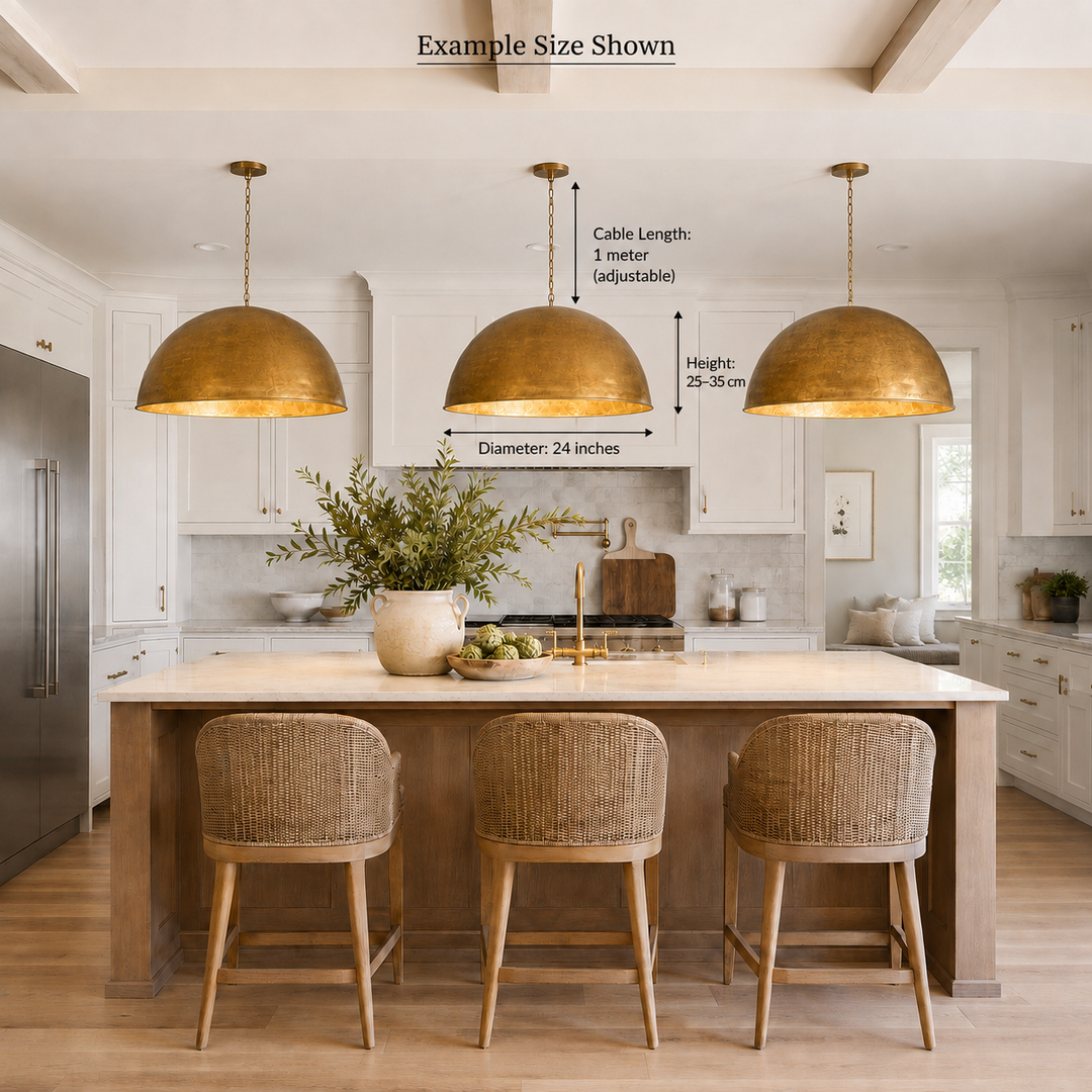 Moroccan Pendant Lamp, solid brass- Hammered Brass Pendant Lamp
