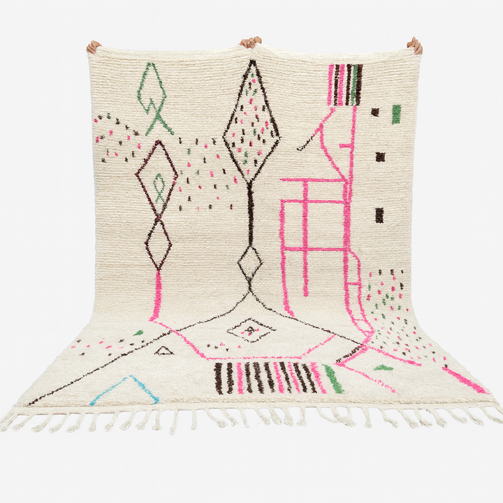 Azilal Moroccan Rug – Handmade Wool Abstract Carpet