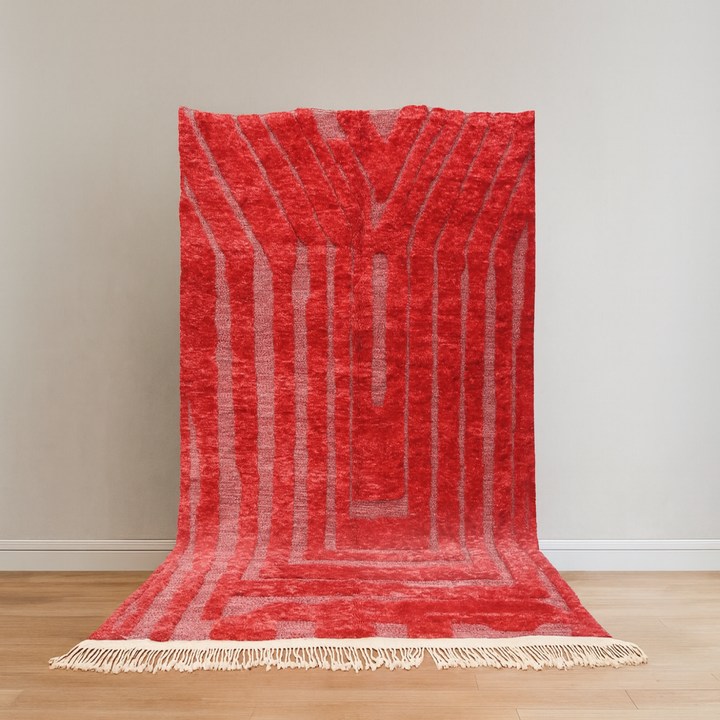 Abstract Red Moroccan rug  made to order