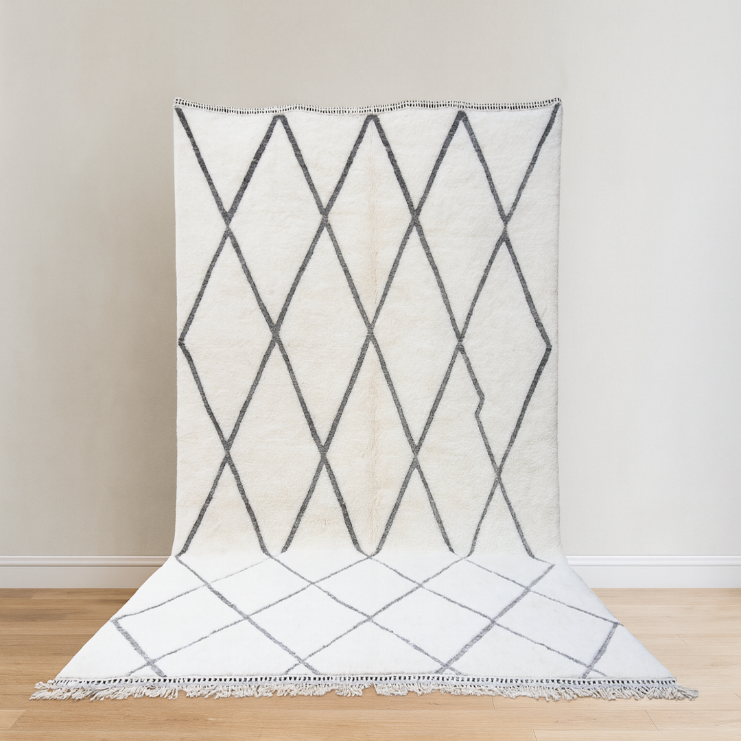 Custom Beni Ourain Moroccan Wool Rug – Black & White