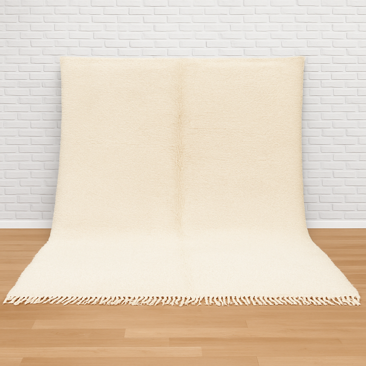 Custom White Moroccan Rug – Handmade Minimalist