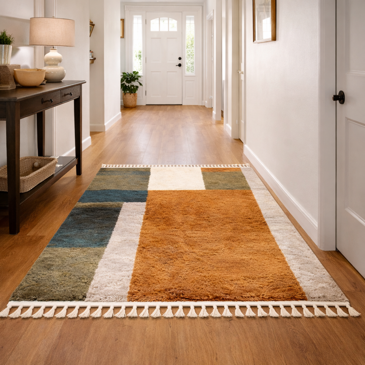 Color Block Beni Mrirt Rug – Handmade Moroccan Wool