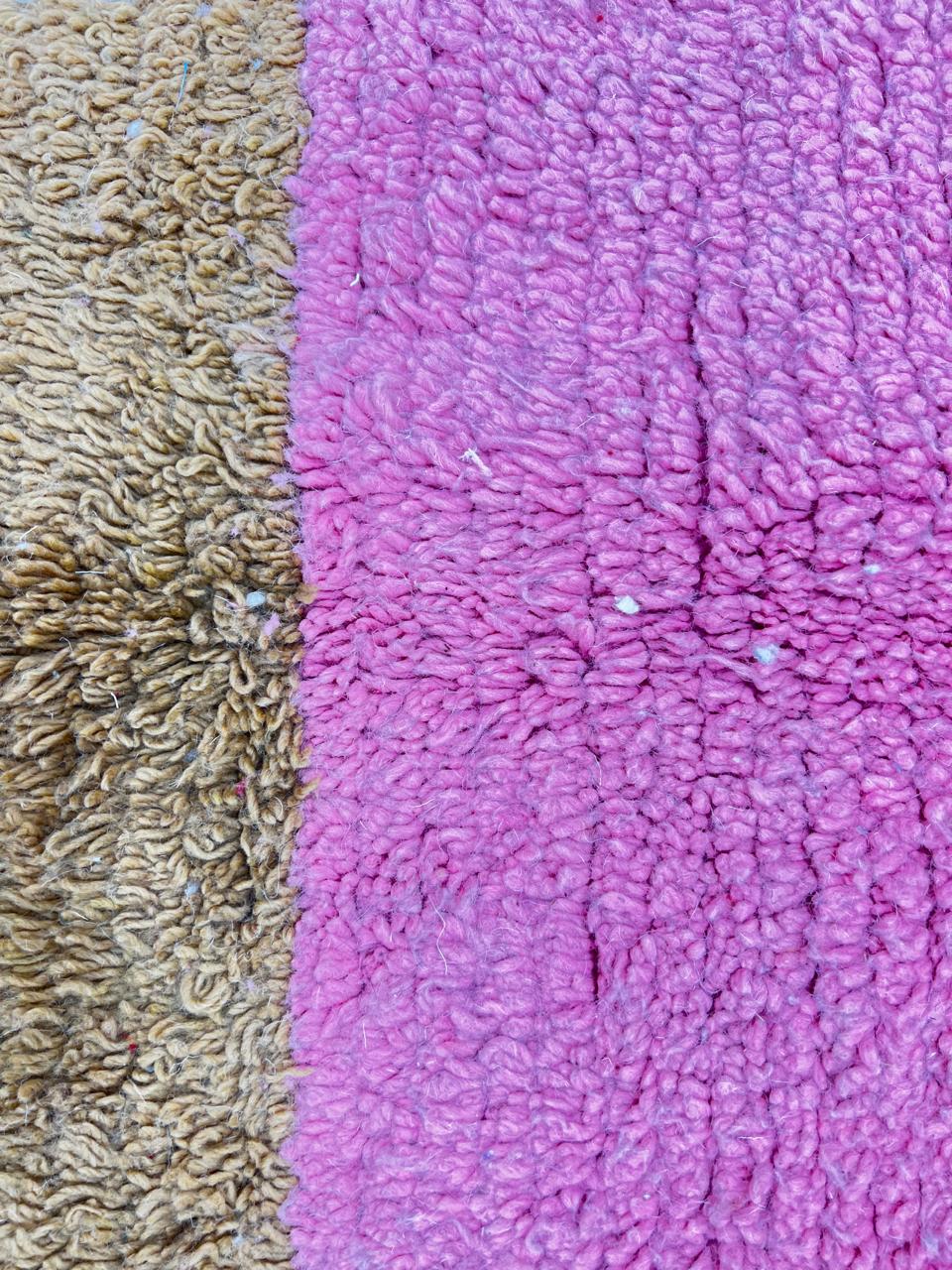Colorful abstract Moroccan runner rug with artistic face design, handmade wool carpet featuring turquoise, yellow, red and purple shapes on a soft white background, modern boho Moroccan wool runner for hallway decor.