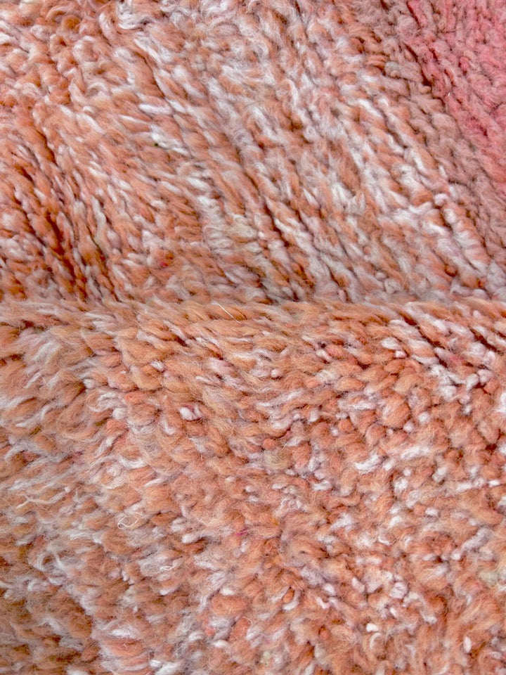 Colorful handmade Moroccan wool runner rug with abstract geometric design