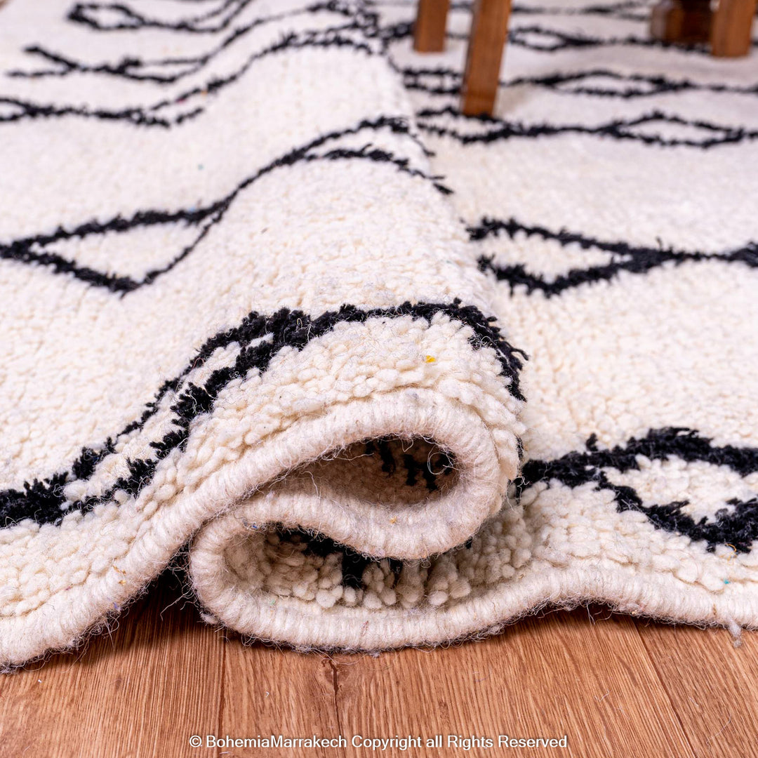 Custom Beni Ourain Rug - black and white moroccan rug