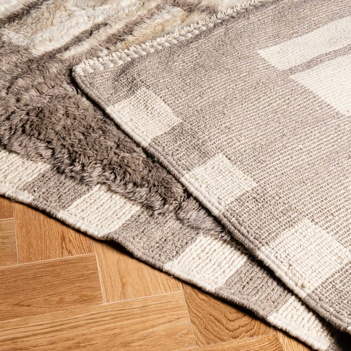 Custom Moroccan Rug with Grid Pattern – Handmade Wool Rug