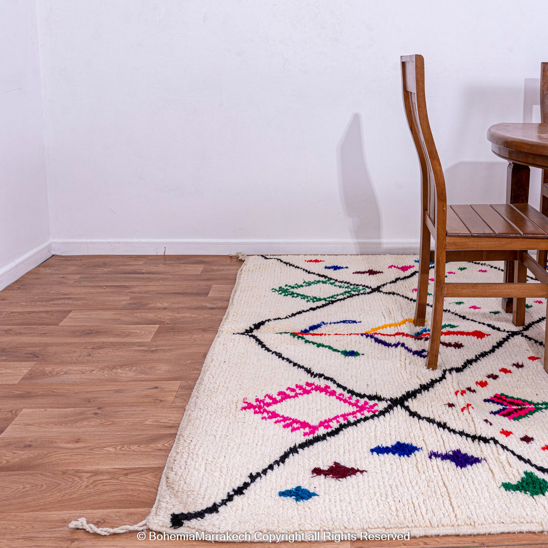 Custom azilal rugs - beni ourain rug - Colorful Moroccan rug