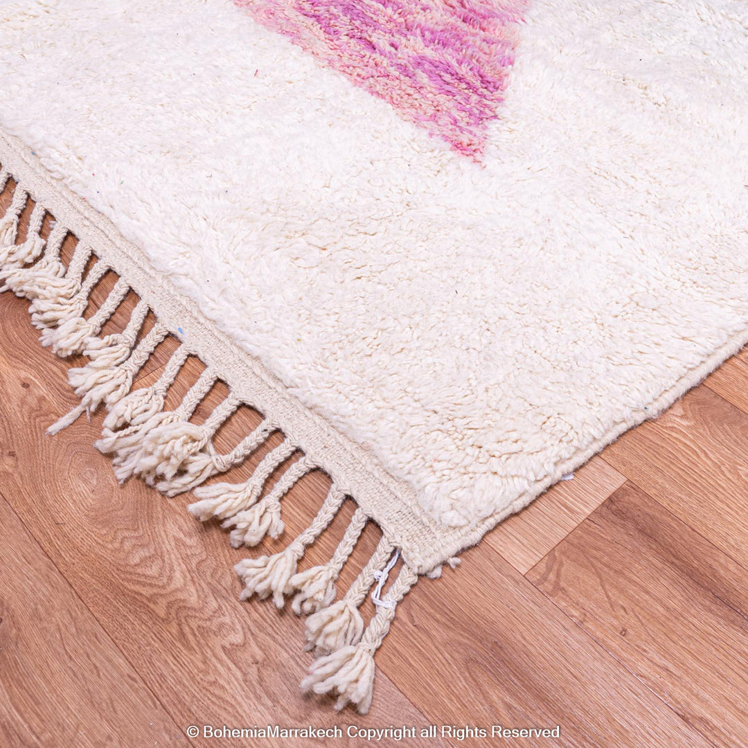 Abstract Moroccan Wool Rug with Colorful Geometric Shapes – Handmade