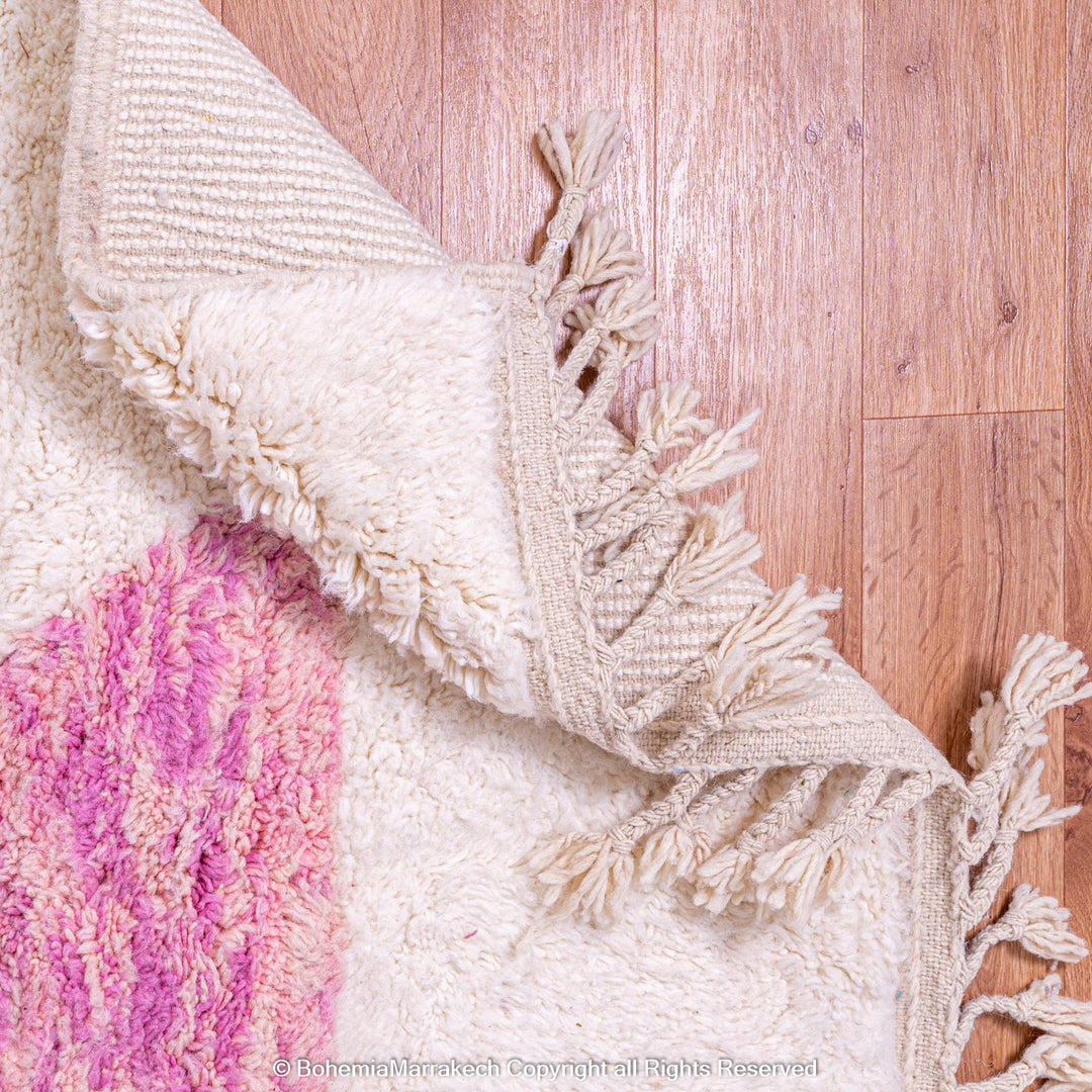 Abstract Moroccan Wool Rug with Colorful Geometric Shapes – Handmade