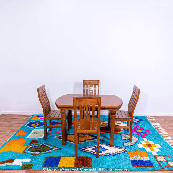 Custom boujad rugs morocco - beni ourain rug - Colorful Azilal Rug