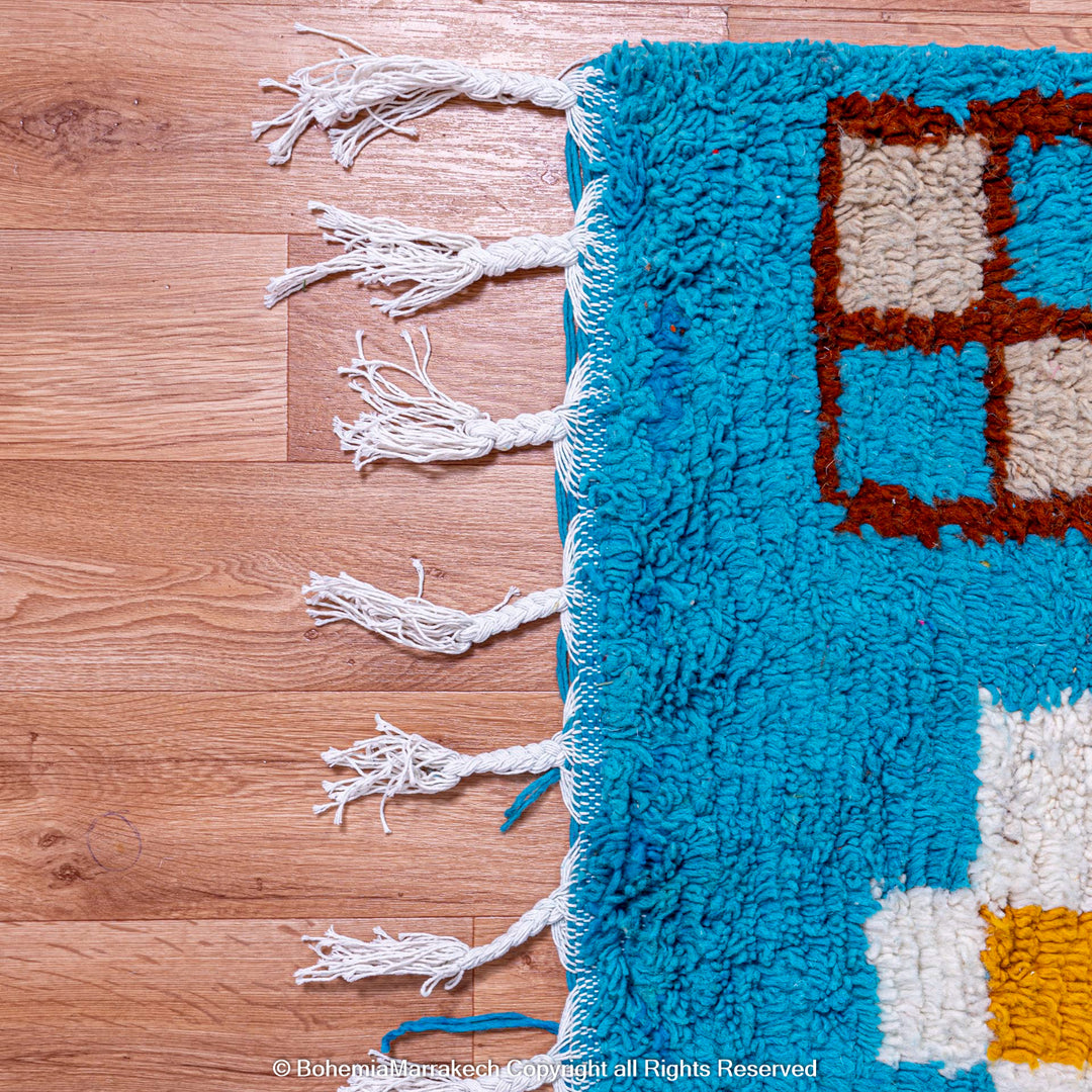 Custom boujad rugs morocco - beni ourain rug - Colorful Azilal Rug