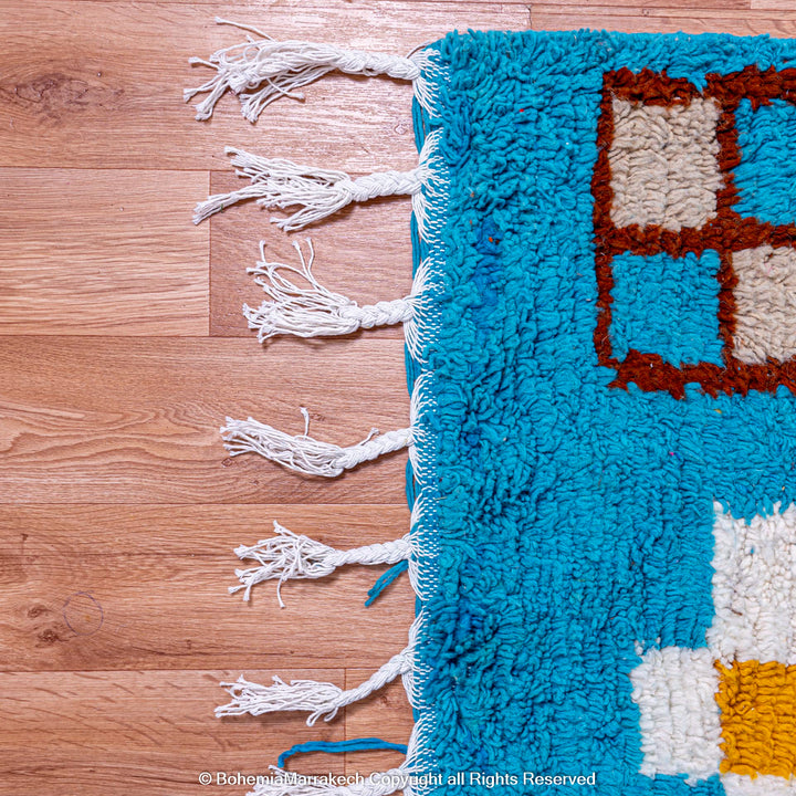 Custom boujad rugs morocco - beni ourain rug - Colorful Azilal Rug