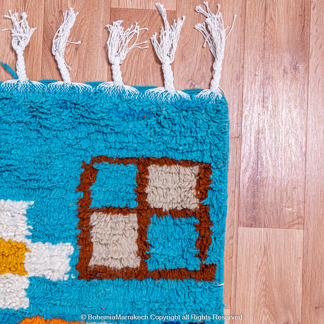 Custom boujad rugs morocco - beni ourain rug - Colorful Azilal Rug
