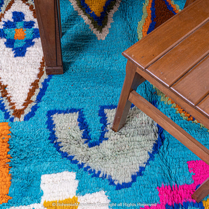 Custom boujad rugs morocco - beni ourain rug - Colorful Azilal Rug