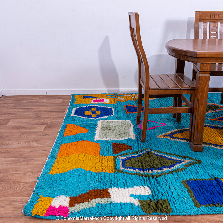 Custom boujad rugs morocco - beni ourain rug - Colorful Azilal Rug