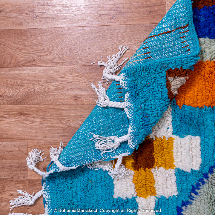 Custom boujad rugs morocco - beni ourain rug - Colorful Azilal Rug