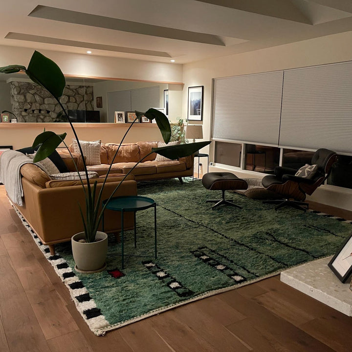 Green Moroccan Rug – Handmade Wool Berber Carpet