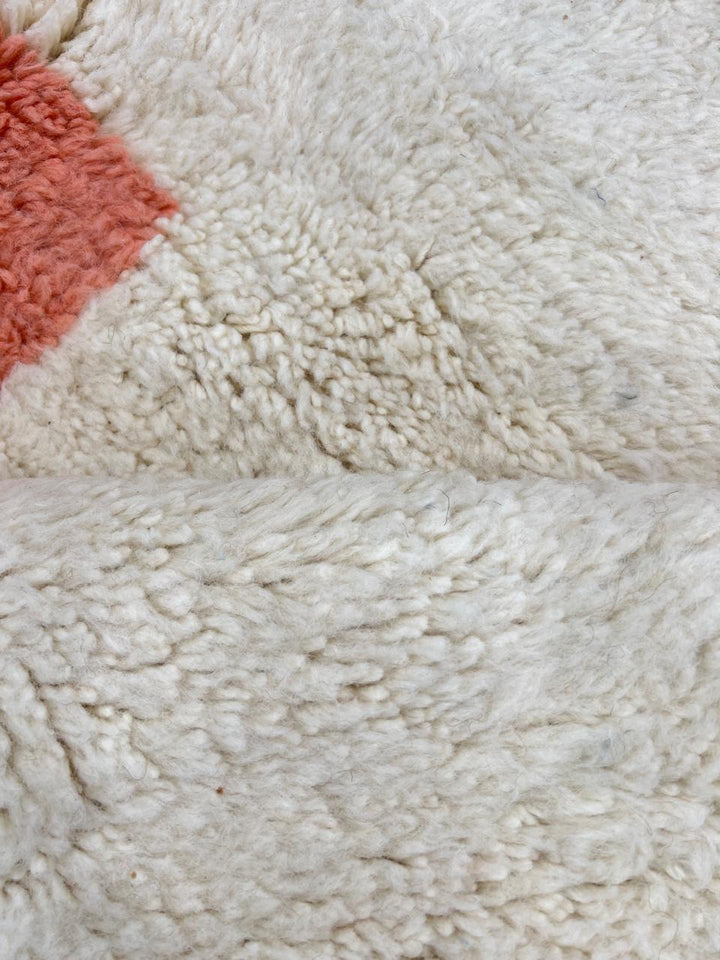 Earth tone Moroccan wool runner rug with abstract brown, terracotta, and cream color blocks