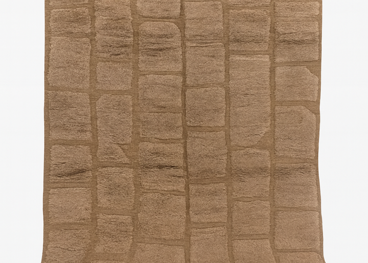 Custom Brown Moroccan Wool Rug – Handmade Modern