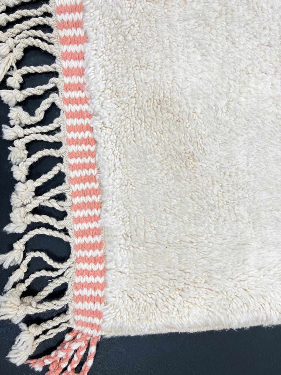 Earth tone Moroccan wool runner rug with abstract brown, terracotta, and cream color blocks