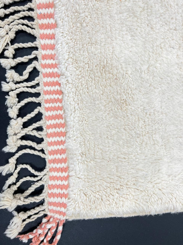 Earth tone Moroccan wool runner rug with abstract brown, terracotta, and cream color blocks