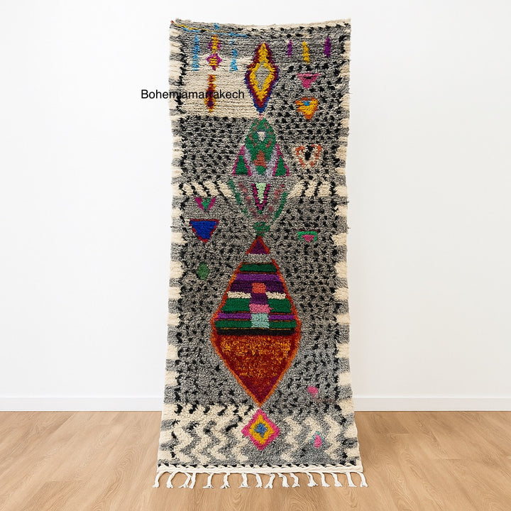 Azilal Moroccan Runner Rug – Handmade Wool Berber Carpet