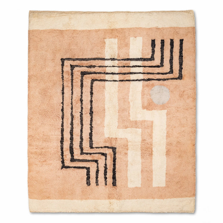 Geometric Beni Mrirt Rug – Modern Moroccan Wool Custom Design