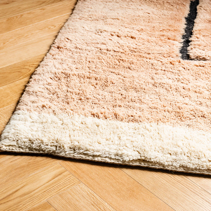 Geometric Beni Mrirt Rug – Modern Moroccan Wool Custom Design