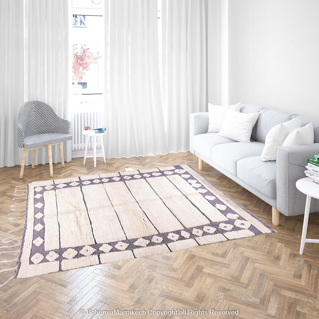 Handmade Beni Ourain Moroccan Wool Rug – Custom Berber Shag Carpet