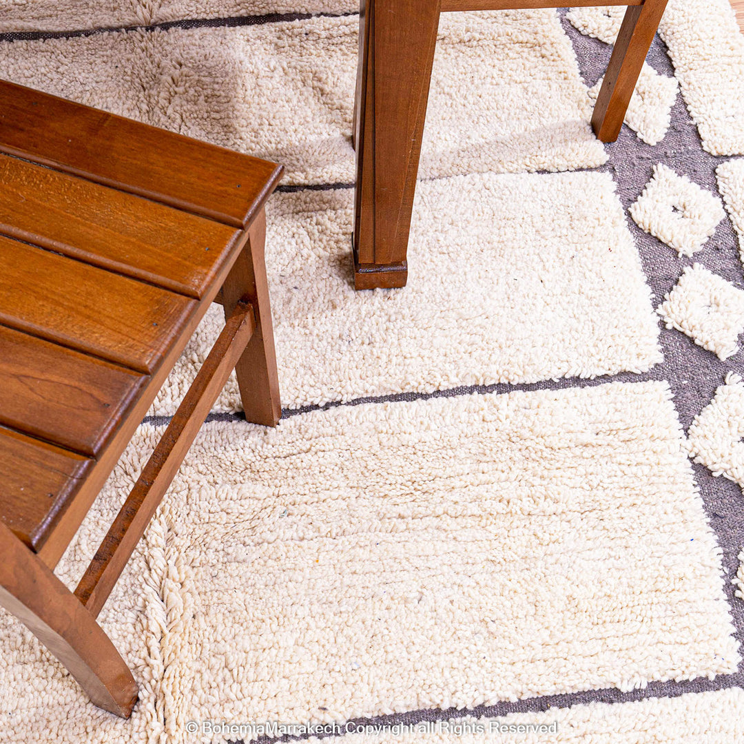 Handmade Beni Ourain Moroccan Wool Rug – Custom Berber Shag Carpet