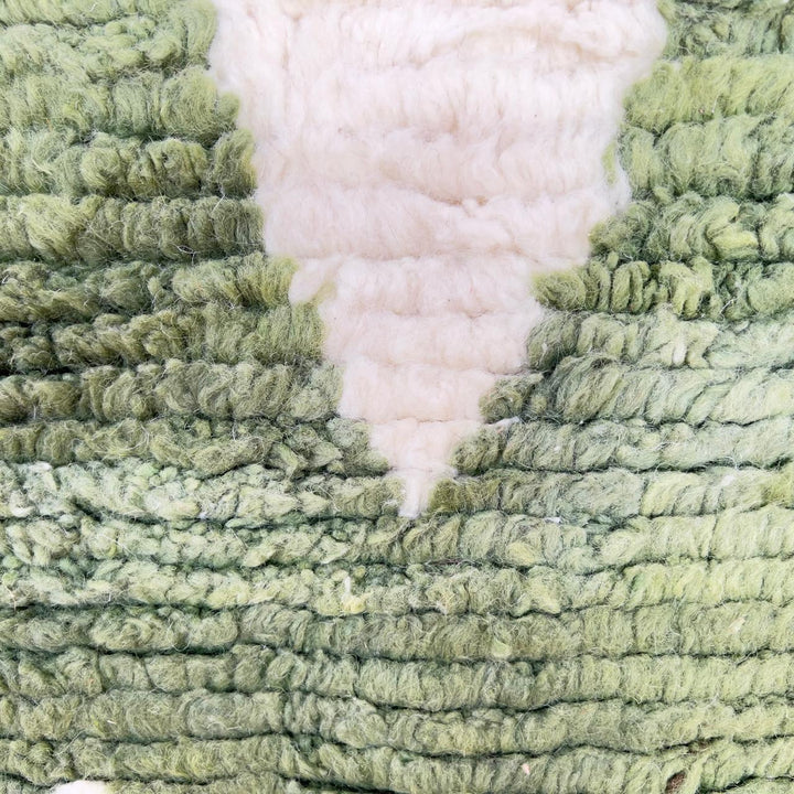 Green abstract Moroccan rug handmade wool Berber area rug modern artistic design