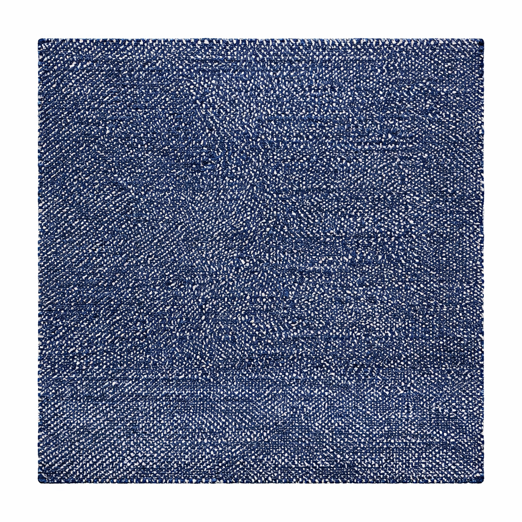 Indigo blue Moroccan wool rug with subtle textured pattern