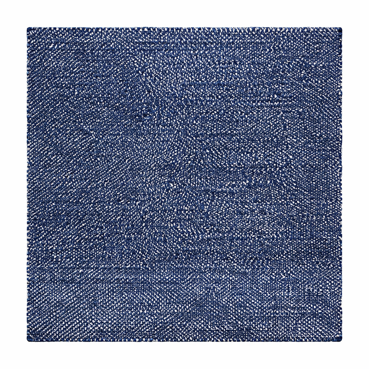 Indigo blue Moroccan wool rug with subtle textured pattern