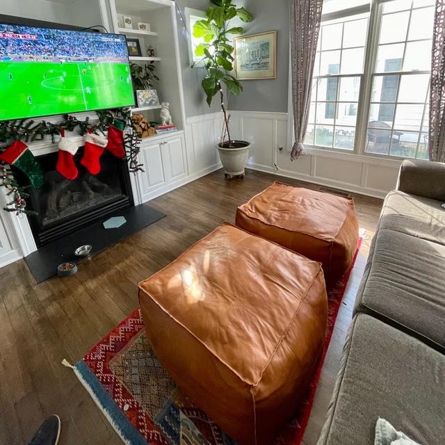 Handmade Moroccan Leather Pouf Cover – Genuine Leather