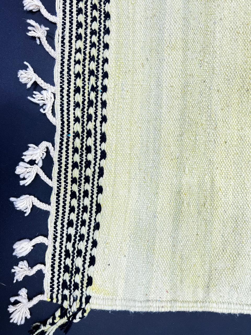 Handmade Moroccan Wool Rug – Yellow Red and Black Flatweave Carpet