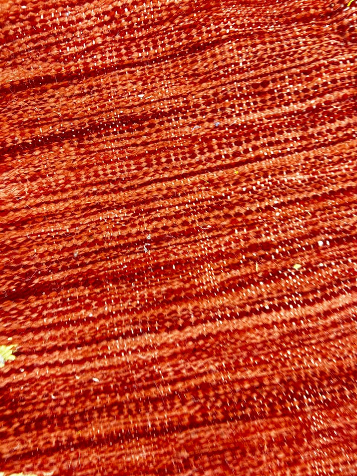 Handmade Moroccan Wool Rug – Yellow Red and Black Flatweave Carpet