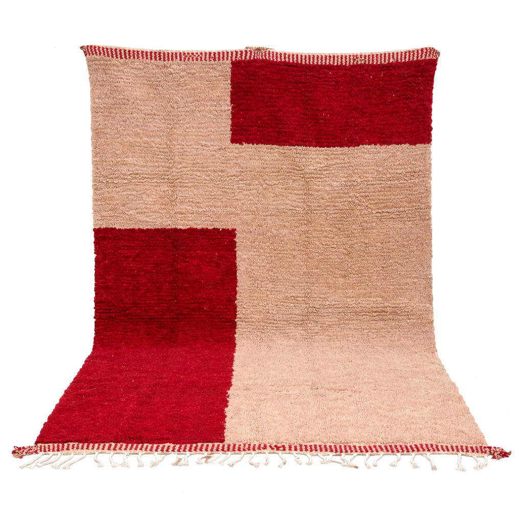Handwoven Moroccan Wool Rug – Geometric Color Design