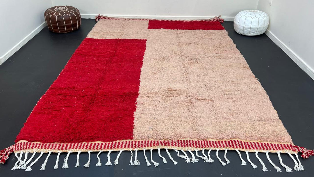 Handwoven Moroccan Wool Rug – Geometric Color Design