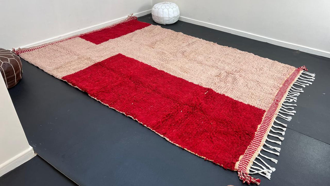 Handwoven Moroccan Wool Rug – Geometric Color Design